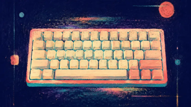 Restored Signal An abstract keyboard reassembled into balanced rows, representing emotional signals regained as||||?