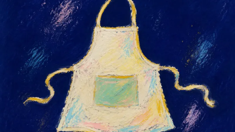 Care, Rebalanced A restored apron with open ties and balanced contours, representing direct requests, self-trust, and