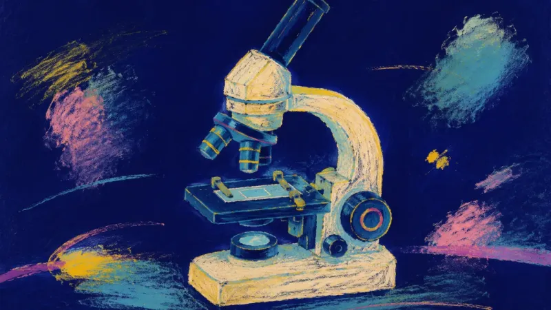A restored microscope holding one ordered specimen, representing grounded confidence through a7