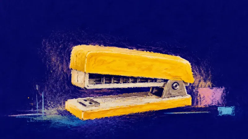 Measured Commitment A restored stapler represents career growth guided by clear downside, named ownership, decision auth