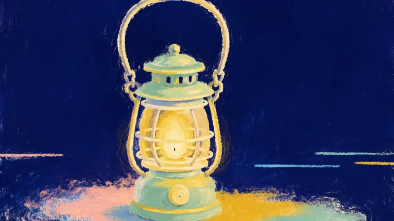 A restored lantern with orderly bands and an open handle, representing calmer commitment and self-tr