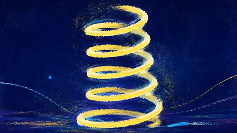 Uncoiled Choice An open spring with balanced coils, symbolizing selective openness and restored trust after pressed
