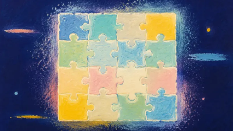 Aligned Pieces A complete jigsaw puzzle representing desire and personal values brought into balanced, deliberate1?