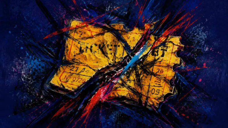 Ticket Under Pressure A crushed ticket tangled in chaotic marks represents paralysis caused by fear of losing approval and