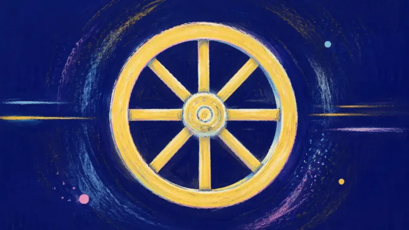 Restored Rhythm A restored wheel with balanced spokes, representing measured self-expression and clearer boundaries4