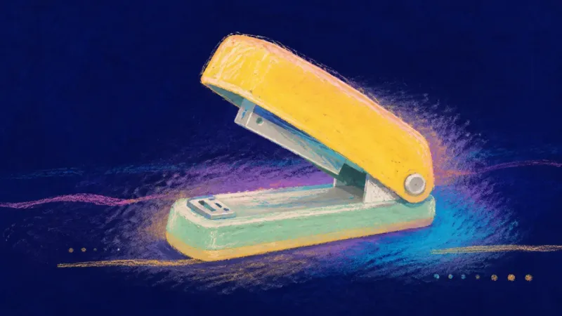 Restored Practice An open, aligned stapler representing a shift from perfectionistic avoidance to practical progress