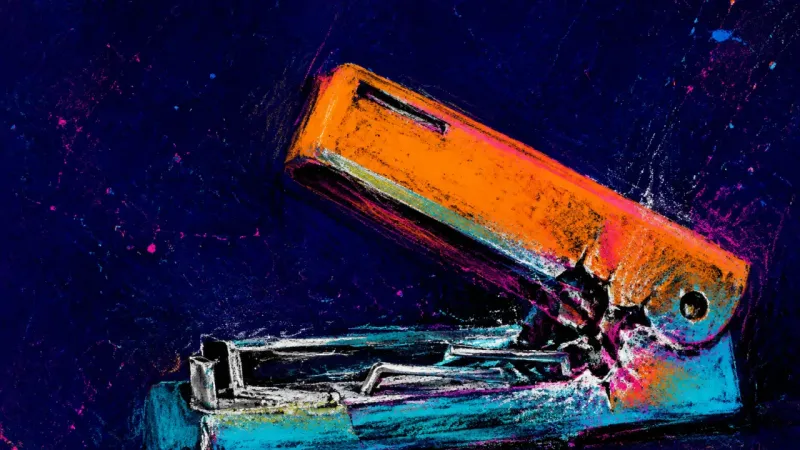 The Borrowed Burden A stapler jammed shut symbolizes absorbing team conflict and carrying work that belongs to other
µ?