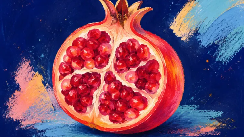 Chambers in Balance A restored pomegranate with orderly chambers, representing self-trust and clear boundaries after a1r