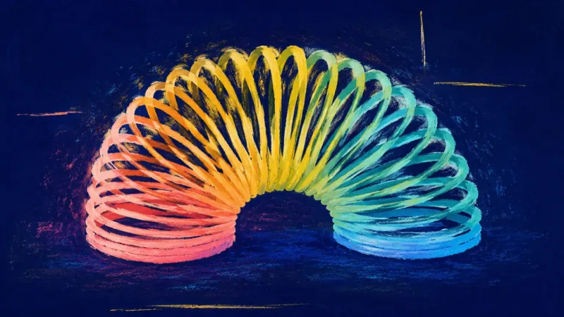 Rhythm Reclaimed An evenly restored slinky represents attention distinguished from trust, with consistency, clear
