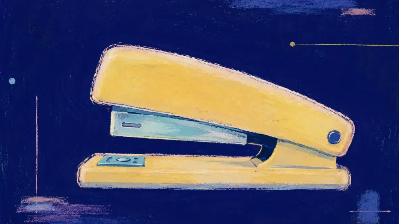Ownership Reclaimed A restored stapler with aligned parts, representing workplace helpfulness guided by clear ownership,
