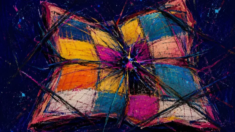 Pattern Under Strain A quilt crushed toward one overloaded panel represents workplace overfunctioning, hidden capacity,
