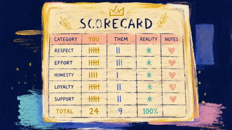 Measured Worth An ordered scorecard represents honest ambition, balanced self-respect, and freedom from ranking a