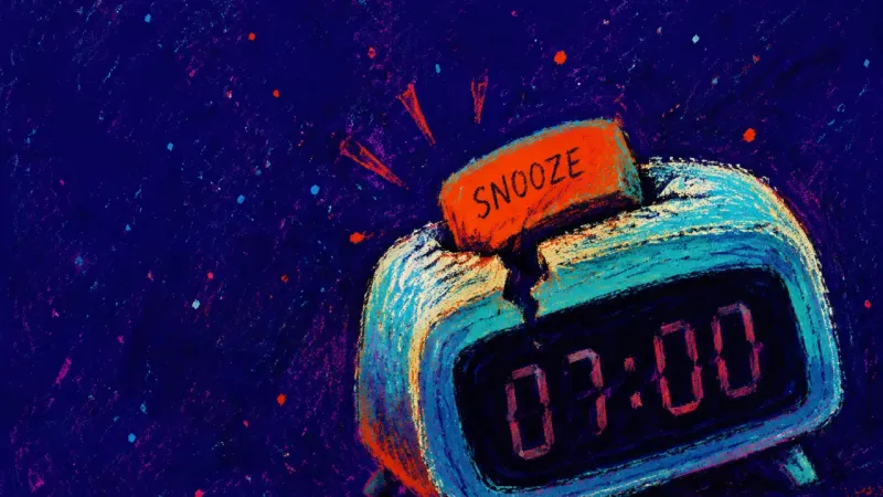 A small alarm clock with its snooze button forced down, symbolizing the fear that taking personal5?