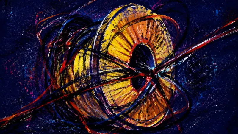 A spool crushed by tangled lines, representing emotional over-responsibility, porous boundaries, and