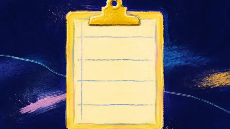 Draft Into Craft A restored clipboard with clear edges and orderly divisions, representing capstone completion as aid