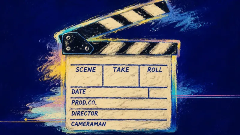 The Restored Take A restored clapperboard with balanced divisions, representing coursework used as evidence and self