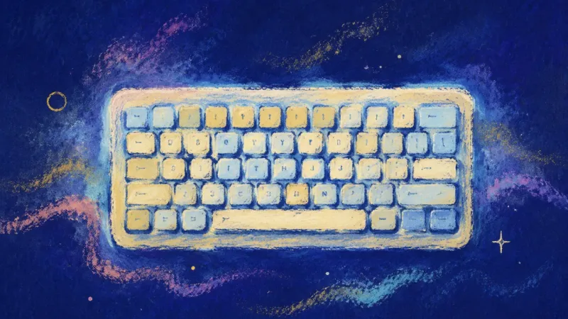 Room to Begin A keyboard restored to orderly rows, representing a bounded writing experiment and renewed agency in