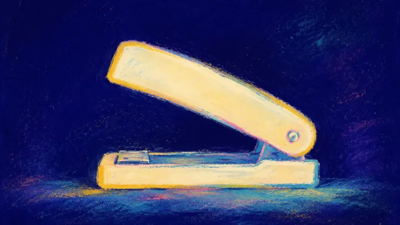 Terms in Alignment A restored open stapler with aligned parts, representing clear consent, stated boundaries, and an051