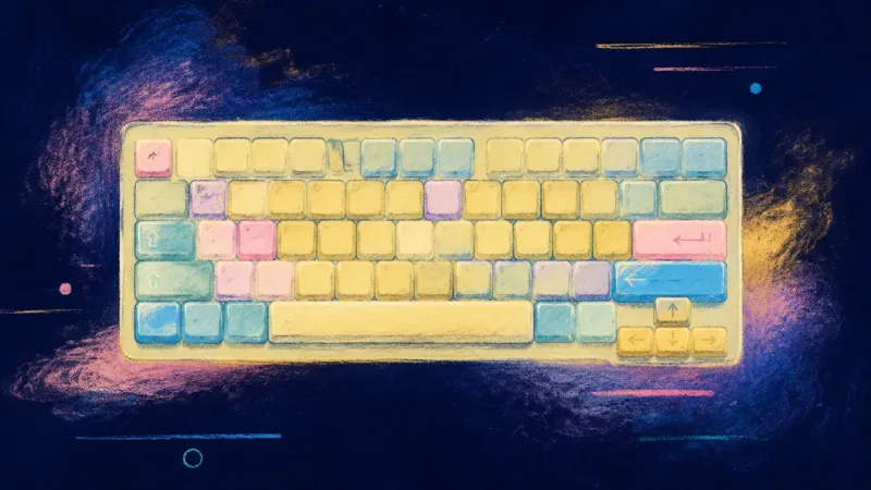 Keys in Order A restored keyboard with orderly keys represents drafting as a manageable practice rather than a Jud