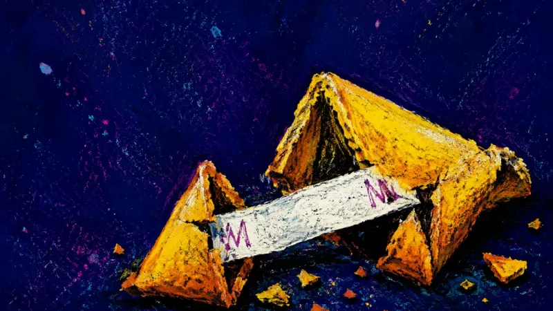 Truth Left Inside A crushed fortune cookie traps its unopened message, symbolizing the fear of telling the truth while