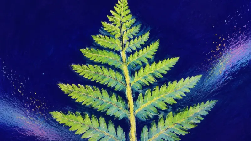 An unfurled fern in balanced order, representing self-trust restored after chosen values are freed ‌