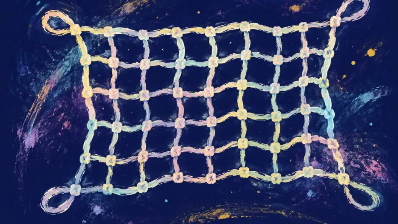 An open net with clear, balanced loops, representing emotional boundaries and sustainable mutual​