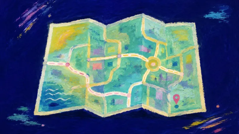 A map restored into clear connected routes, representing self-trust and a personally chosen next шаг