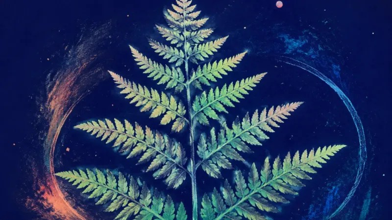 Unfurled Trust A fern with evenly unfurled fronds, representing paced intimacy, self-trust, and emotional balance