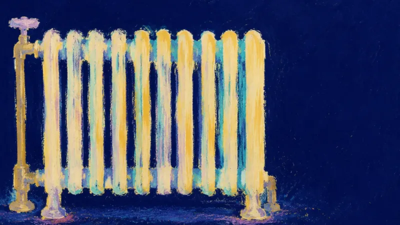 Rhythm Restored A restored radiator with evenly spaced ribs, representing capstone completion as useful learning, no