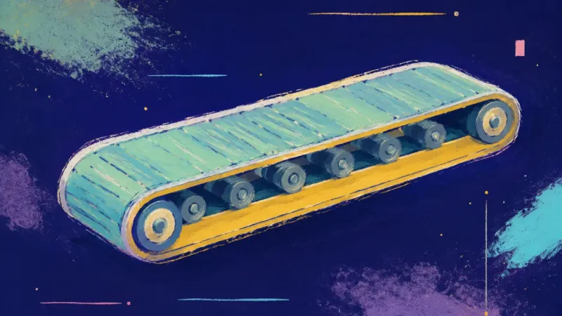 A restored conveyor belt with an even, continuous loop, representing study momentum rebuilt throughc
