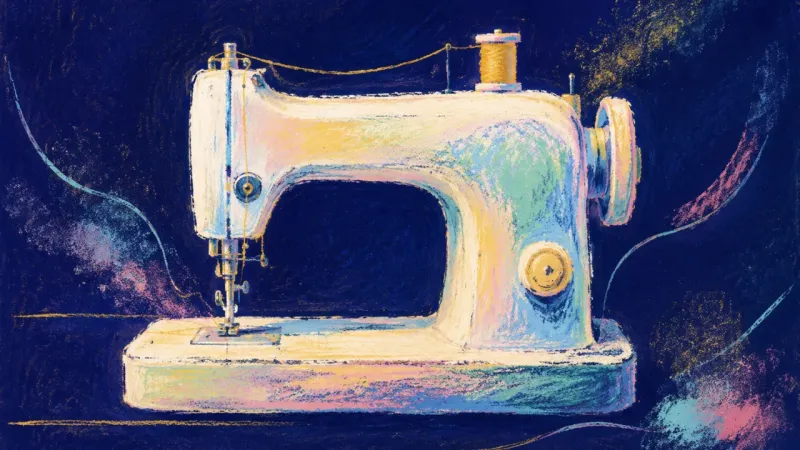 A restored sewing machine with a clear thread path, representing focused study, flexible adjustment,