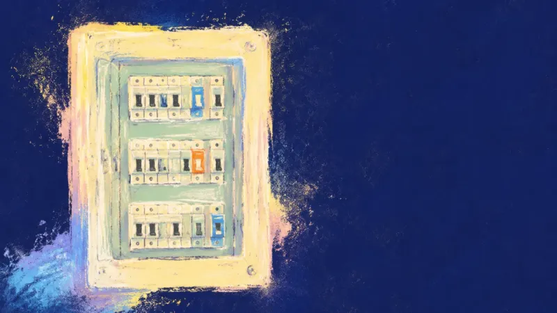 Circuit Restored A restored fuse box with aligned breaker rows, representing study paralysis resolved through a seven