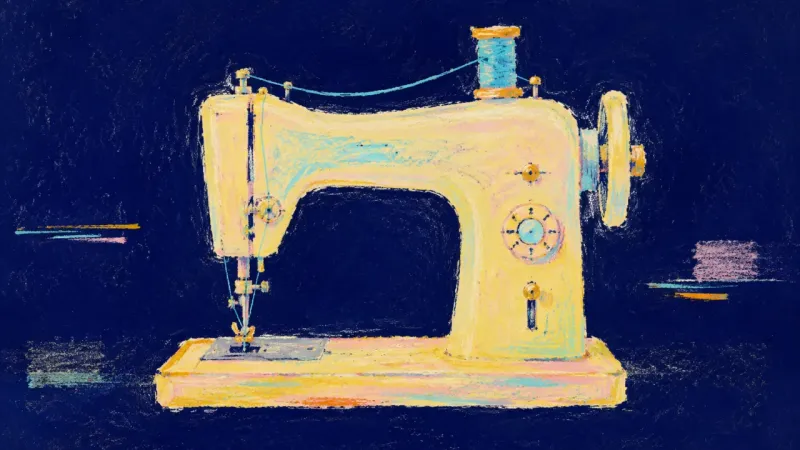 The Restored Thread A restored sewing machine with an open, orderly form, representing purpose clarified through small,