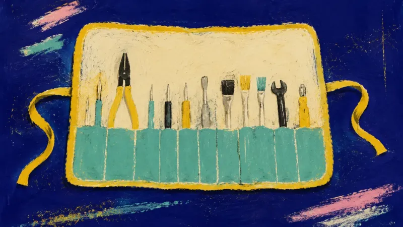 Stewardship Unrolled A tool roll restored to an even sequence of pockets, representing proactive PTO planning, self-trust