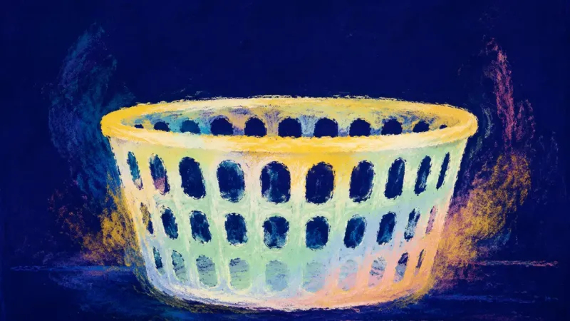 Restored Everyday Rhythm A restored laundry basket with an open, orderly structure, representing small practical changes that