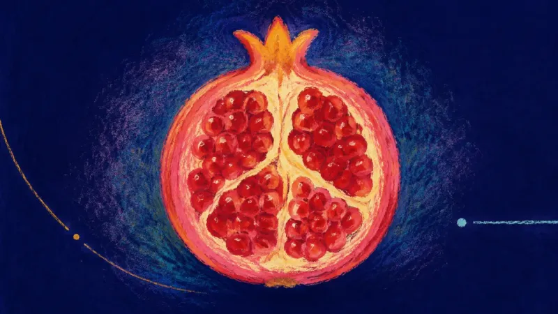 A restored pomegranate with balanced chambers, representing self-trust and flexible choices after3.3