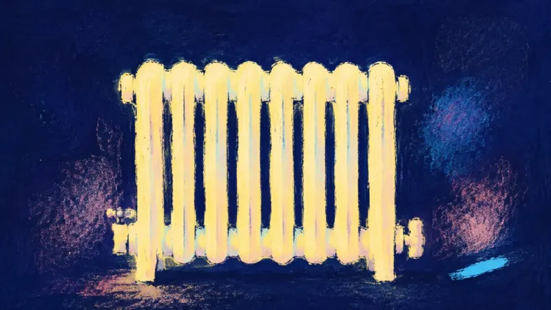 Domestic Rhythm Restored An ordered radiator with evenly restored ribs, representing home-setup procrastination resolving