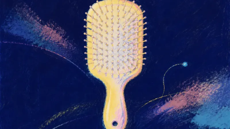 Untangled Choice A restored hairbrush with an orderly bristle pattern, symbolizing self-trust and a clear boundary 