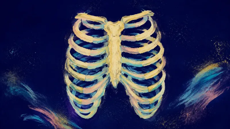 A balanced ribcage with open, orderly arcs, representing sustainable ambition supported by clear,rec