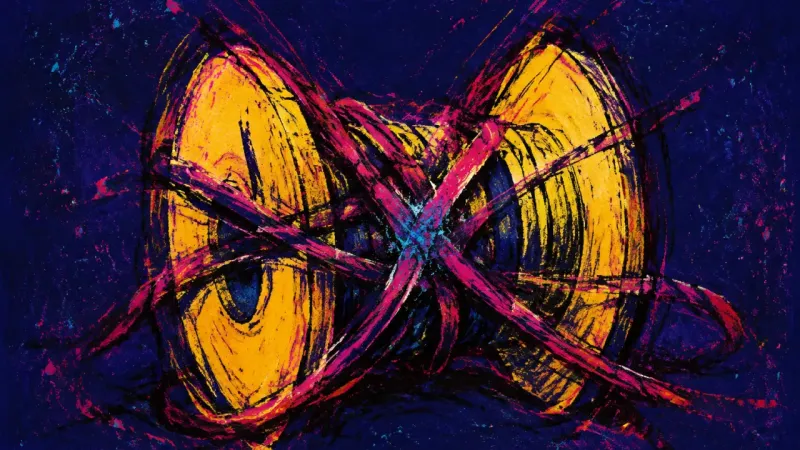 The Jammed Loop A tangled spool representing the pressure of curating comfort online while postponing ordinary self-