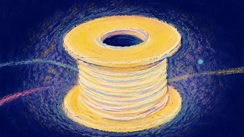 Wound Into Ease An orderly spool representing the shift from online performance to private, repeatable comfort and