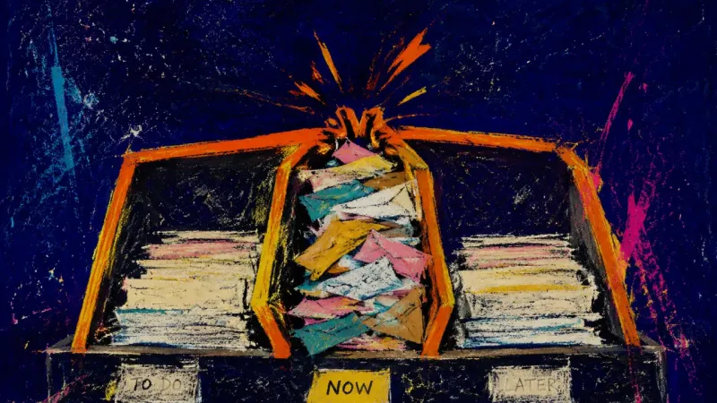 The Middle Channel A jammed three-slot mail sorter symbolizing the anxiety of carrying messages between friends who||||