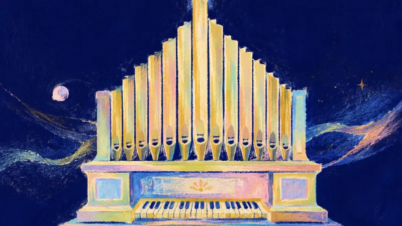 Returned Rhythm An abstract pipe organ restored to orderly channels, symbolizing clear boundaries and caringfriend