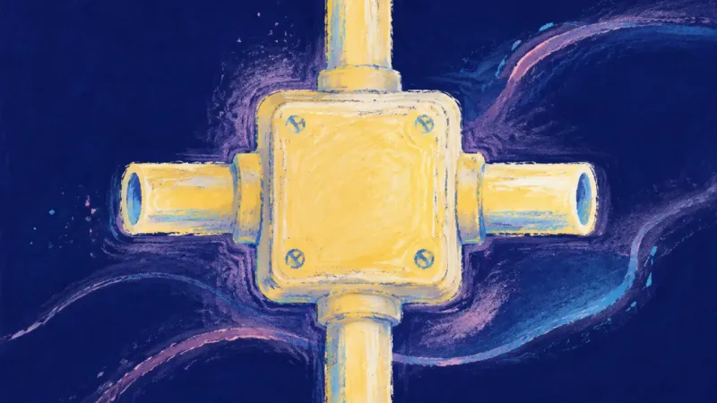 An abstract junction box with separate channels restored, representing clear boundaries, shared||||s