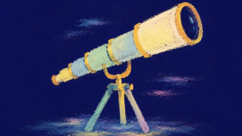 Bounded Telescope A restored telescope represents a thesis released from perfectionism, with its sections aligned into