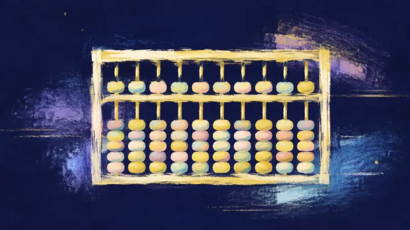 Measured Choice An abacus restored to measured rows, symbolizing clear workplace boundaries, balanced desire, and
