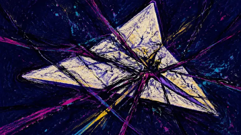 A crushed paper airplane tangled in heavy lines, representing anxiety, overthinking, and paralysis