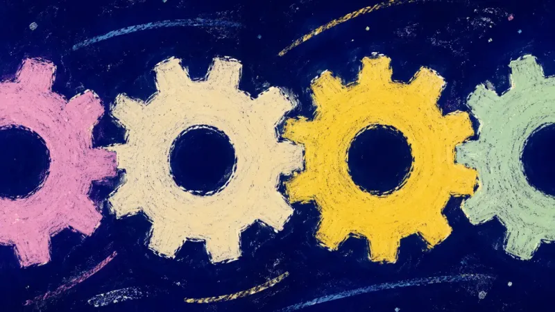 A restored gear train represents a close friendship finding balanced participation, clear boundaries