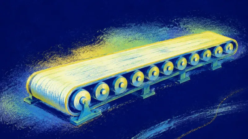 Repeatable Rhythm A restored conveyor belt represents balanced workload pacing, protected recovery, and a repeatable19
