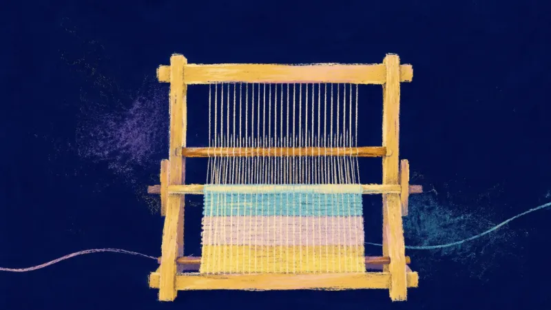 Measured Weave An orderly loom represents resolved role overload, with balanced boundaries guiding attention6